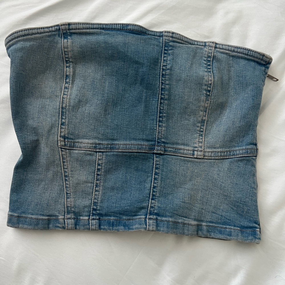 Zara Denim Bandeau Top Size M